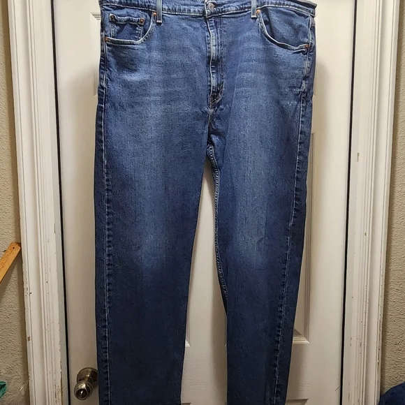 Levi's 505 Jeans Men's 42x30 Classic Straight Blue Dark Wash 42 X 30 - Picture 3 of 8